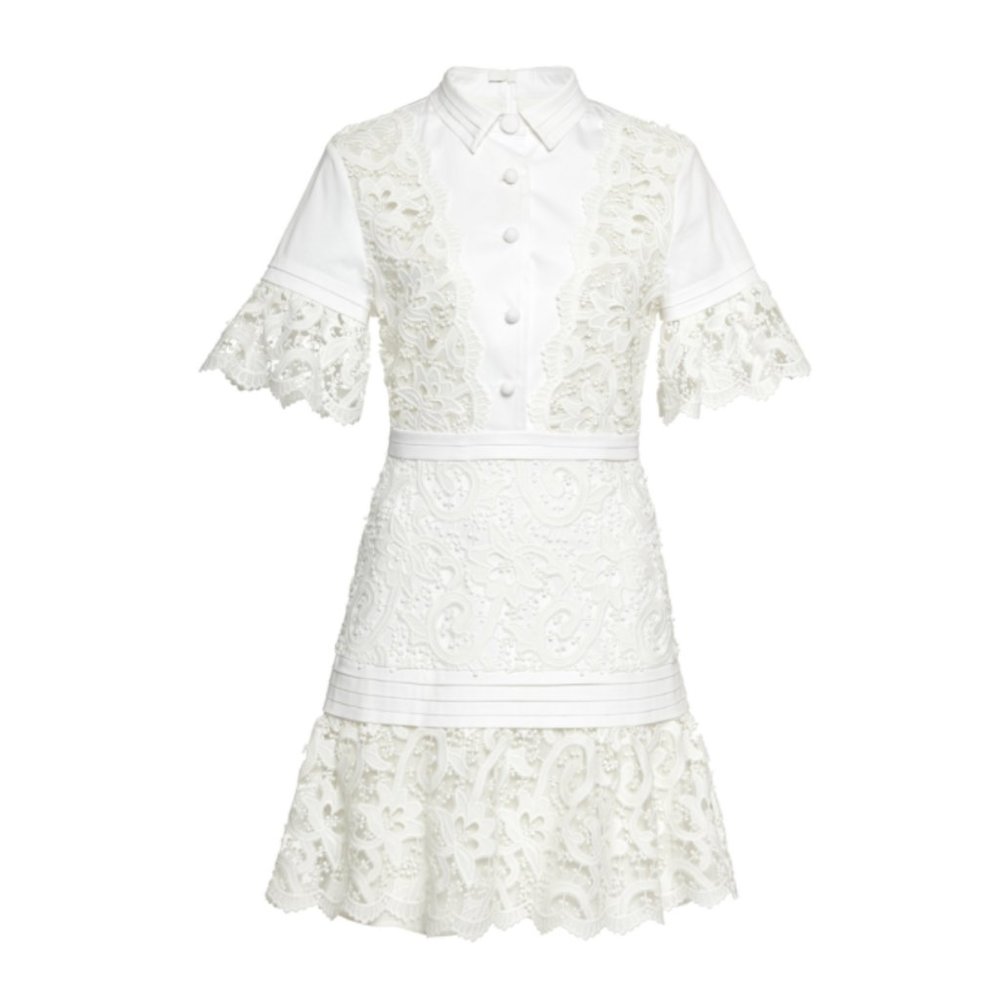 Alexis Liberty Mini Dress Small White Fit & Flare